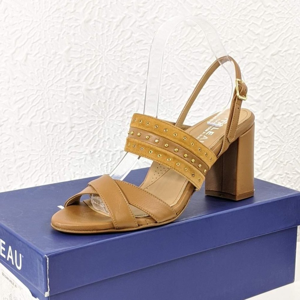 Italeau Soldani Studded Slingback Leather Sandal